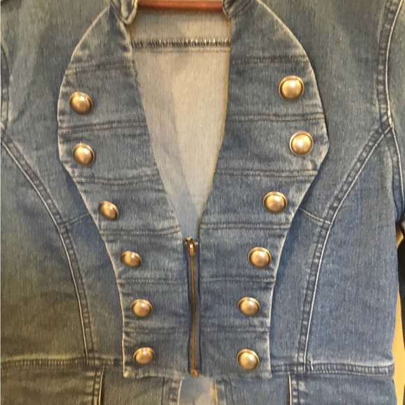 XX1 Denim Jean Jacket Single Breasted Zip Size Large - Picture 3 of 9